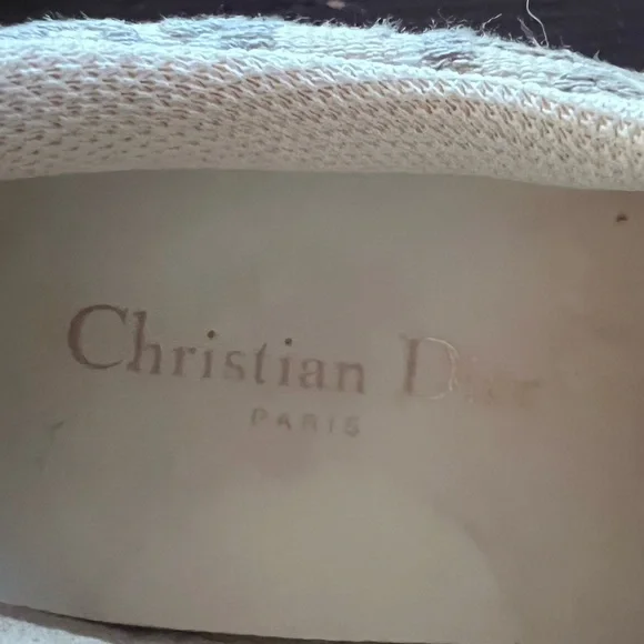 Christian Dior Solar Oblique Grey White slip on Women’s 37 6.5-7 - Picture 12 of 16